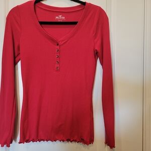 Hollister Women's Red Long Sleeve Top